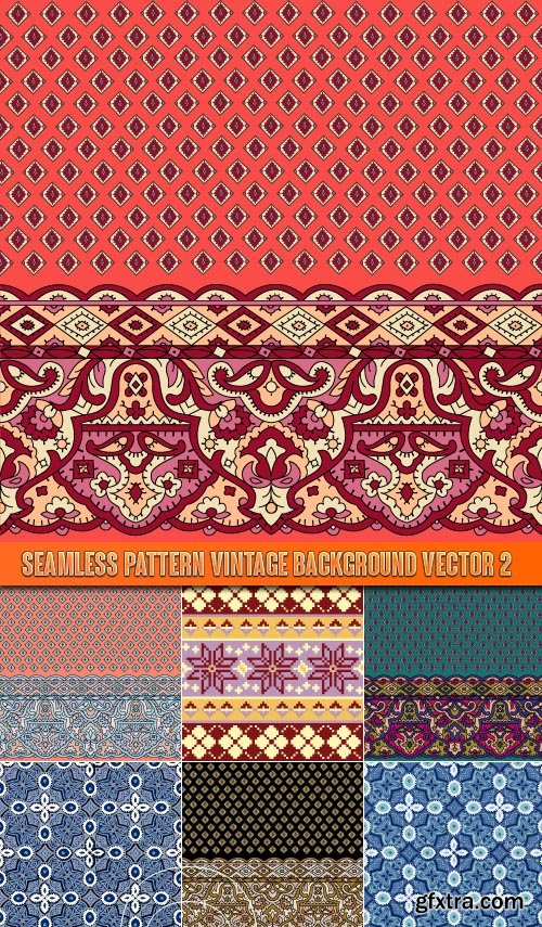 Seamless pattern vintage background vector 2