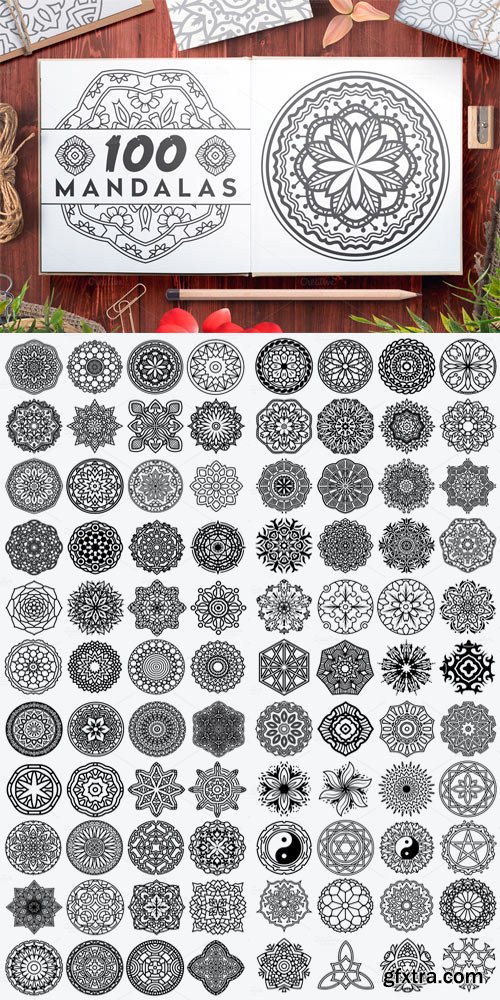 CM 632052 - 100 Vector Mandala Ornaments