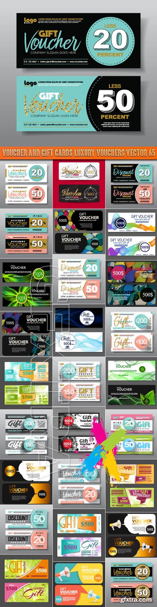 Voucher and gift cards luxury vouchers vector 65
