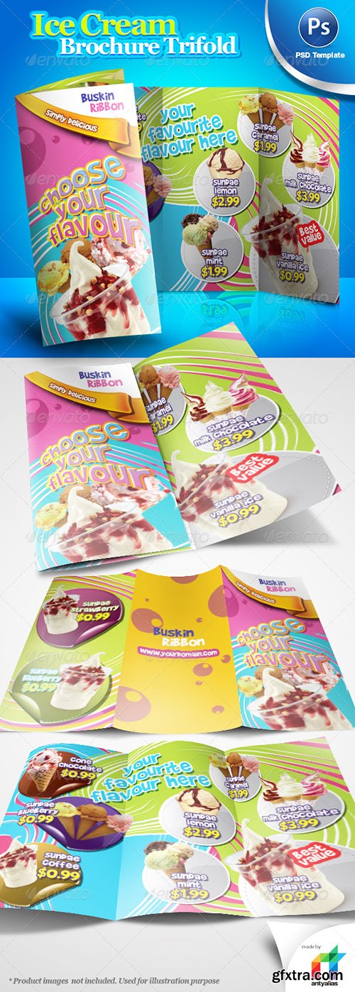 Graphicriver Ice Cream Brochure Trifold PSD Template 241535