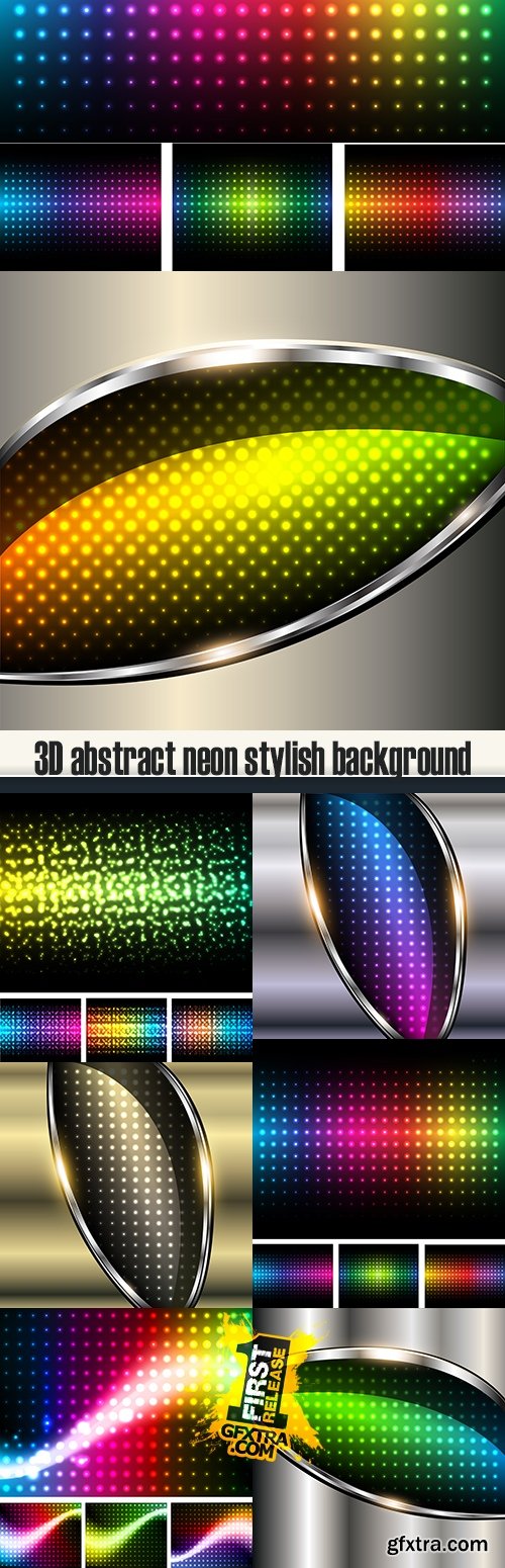 3D abstract neon stylish background