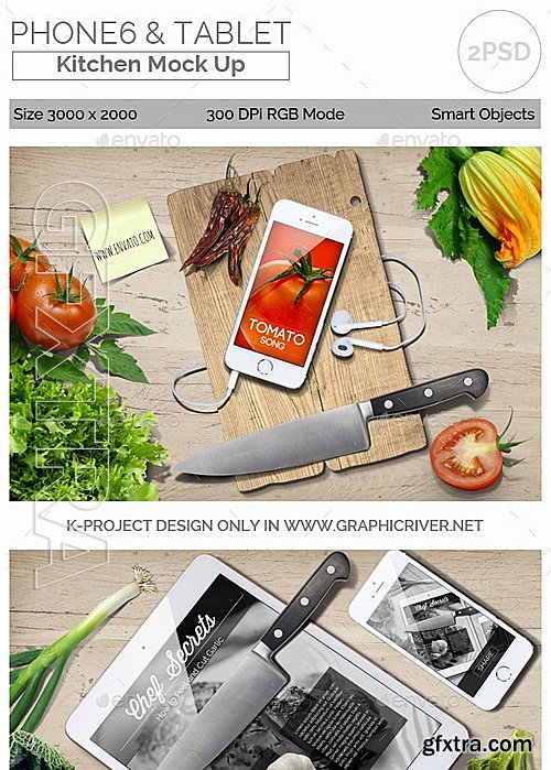 GraphicRiver - Phone 6 and Tablet Kitchen Mock Up 11196139