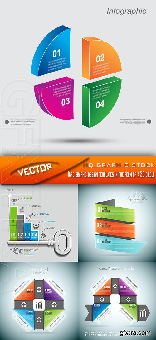 Stock Vector - Info-graphic design templates in the form of a 3D circle