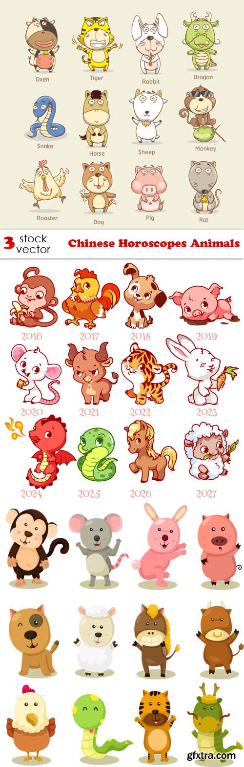 Vectors - Chinese Horoscopes Animals