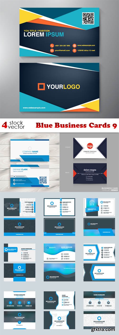 Vectors - Blue Business Cards 9