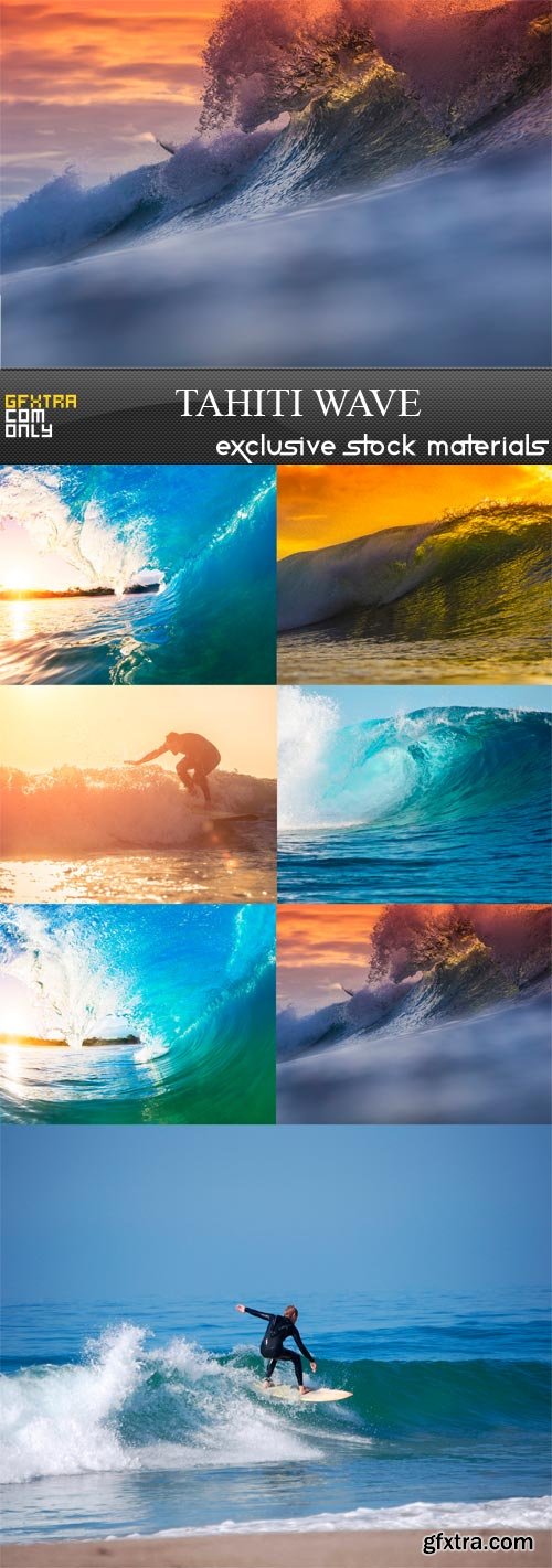 Tahiti Wave - 7 x JPEGs