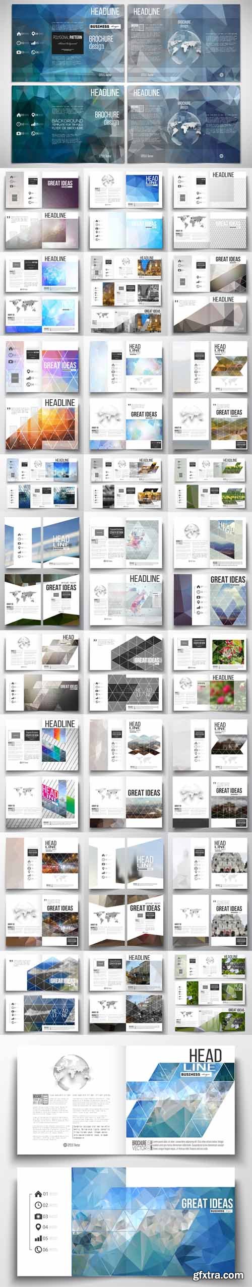 Vector Set - 32 Annual report business templates for brochure, magazine, flyer or booklet
