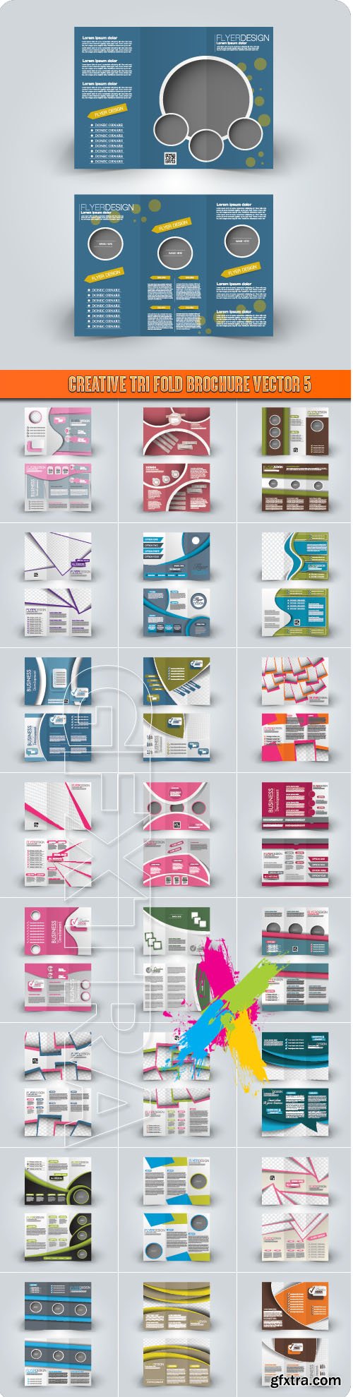Creative tri fold brochure vector 5