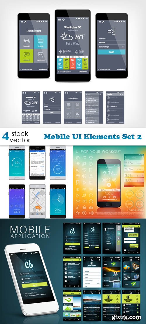 Vectors - Mobile UI Elements Set 2