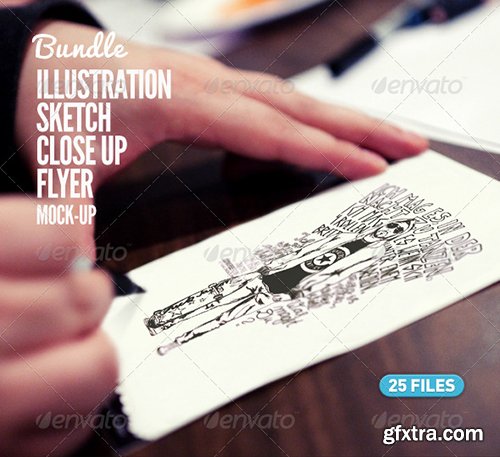 GraphicRiver Illustration Sketch Close-Up Logo Mock-Up Bundle 7707033