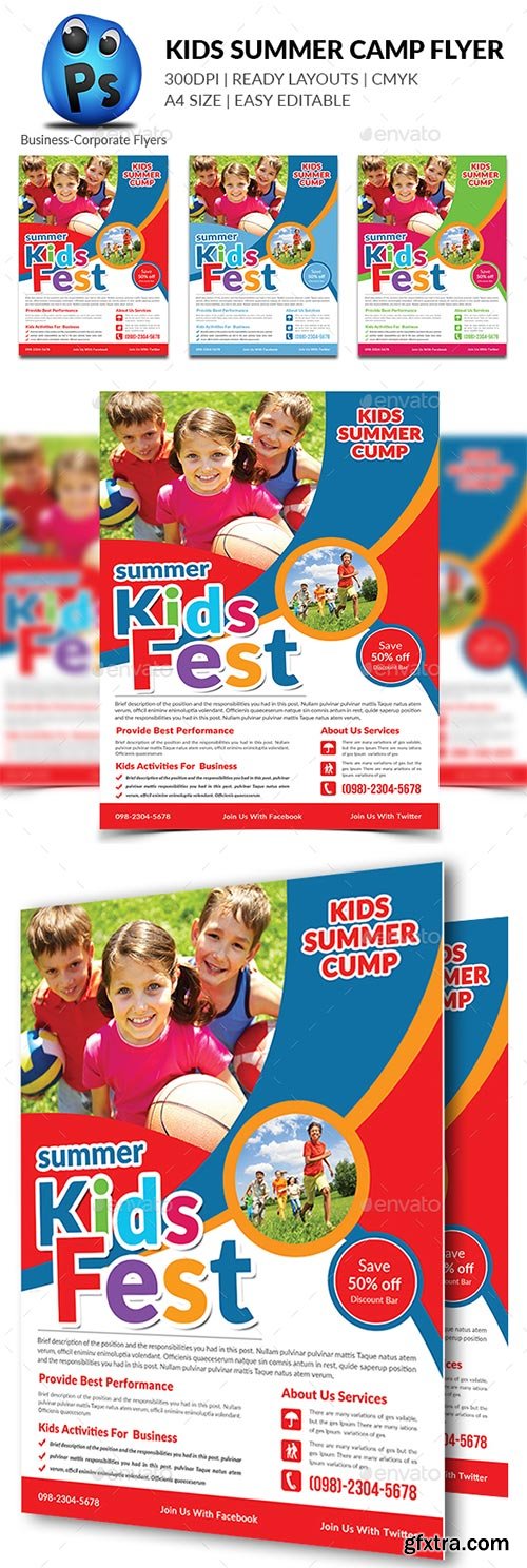 GraphicRiver - Kids Summer Camp Flyers 16048949