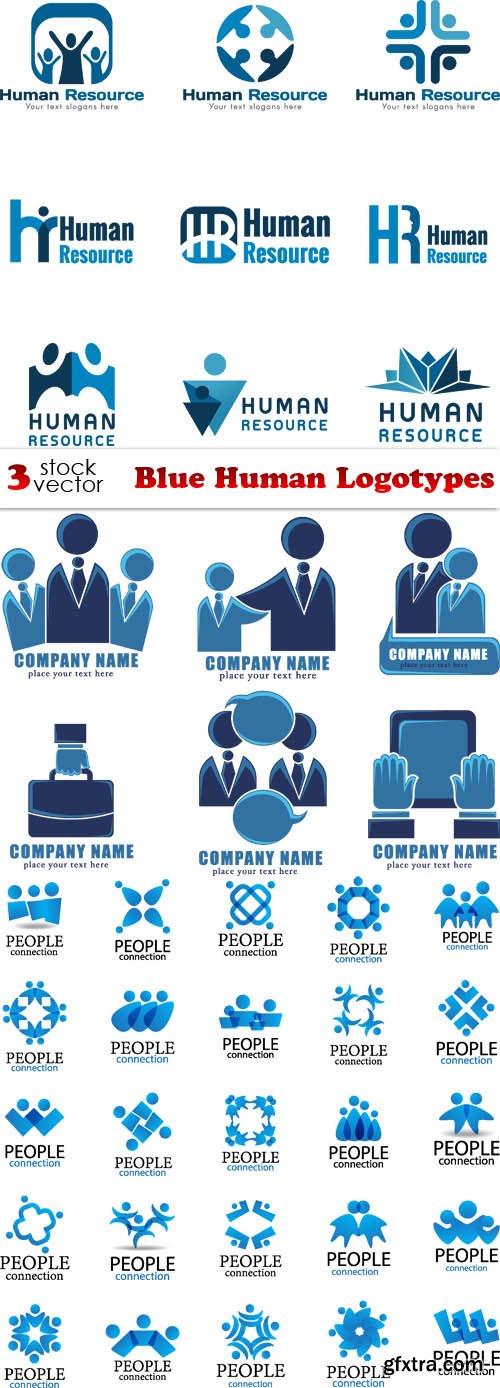 Vectors - Blue Human Logotypes