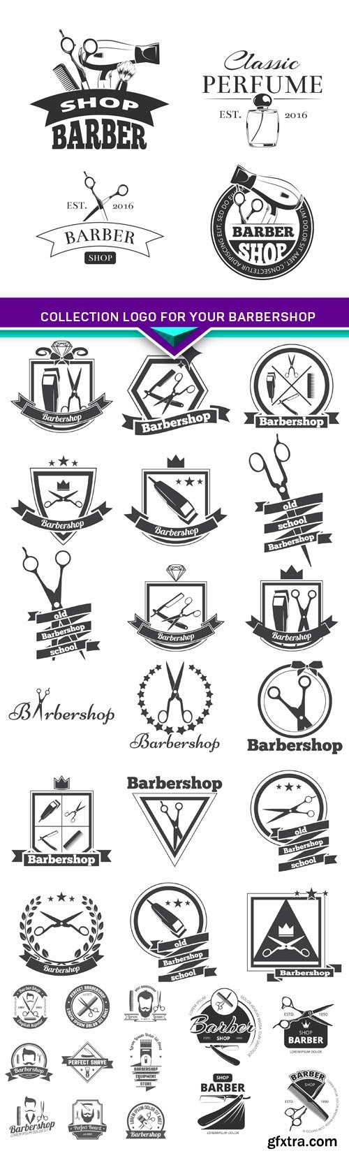 Collection logo for your barbershop 4x EPS