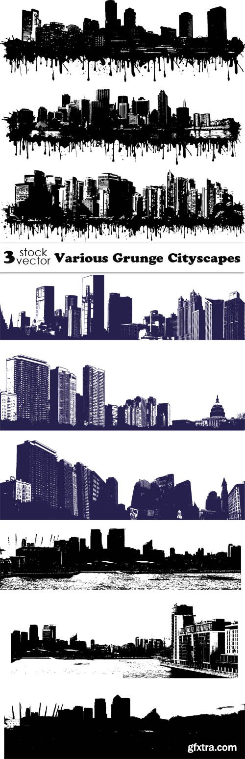Vectors - Various Grunge Cityscapes