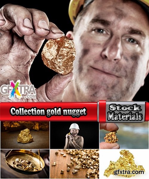 Collection gold nugget gemstone metal 25 HQ Jpeg