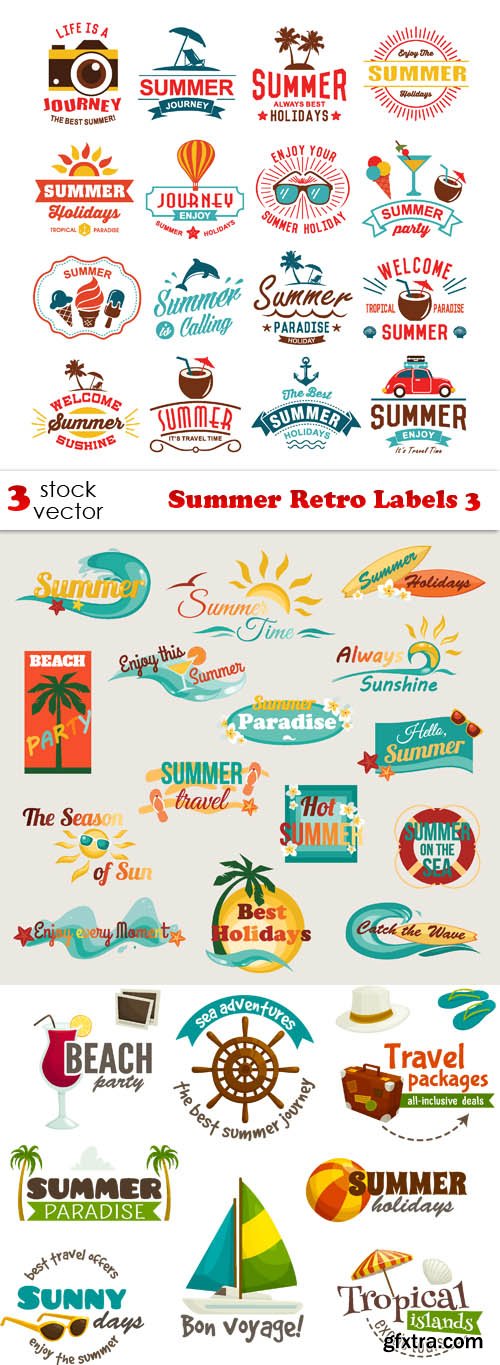 Vectors - Summer Retro Labels 3