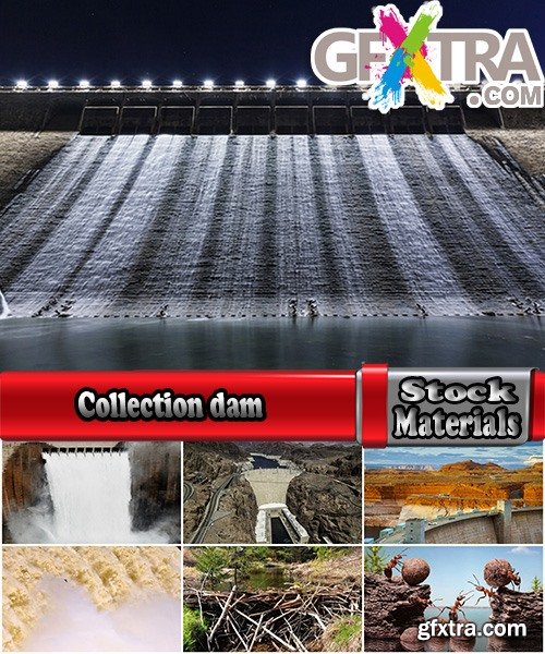 Collection dam barrage pool roofed river water energy 25 HQ Jpeg