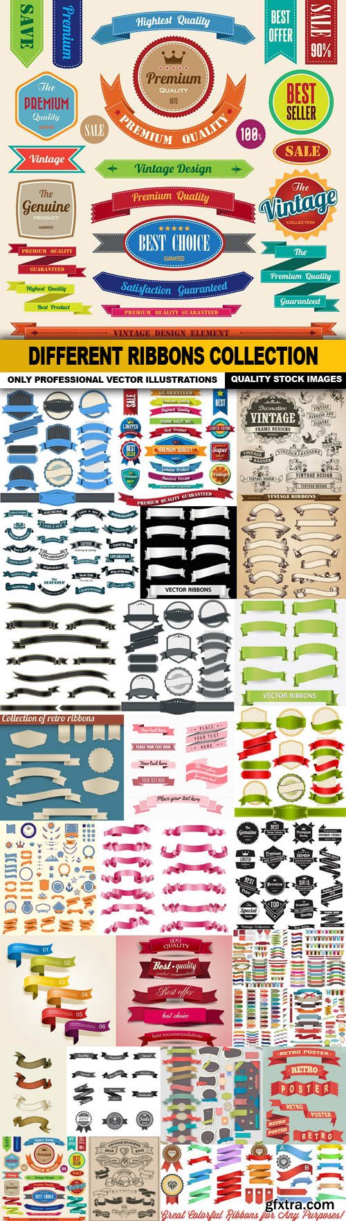 Different Ribbons Collection - 25 Vector