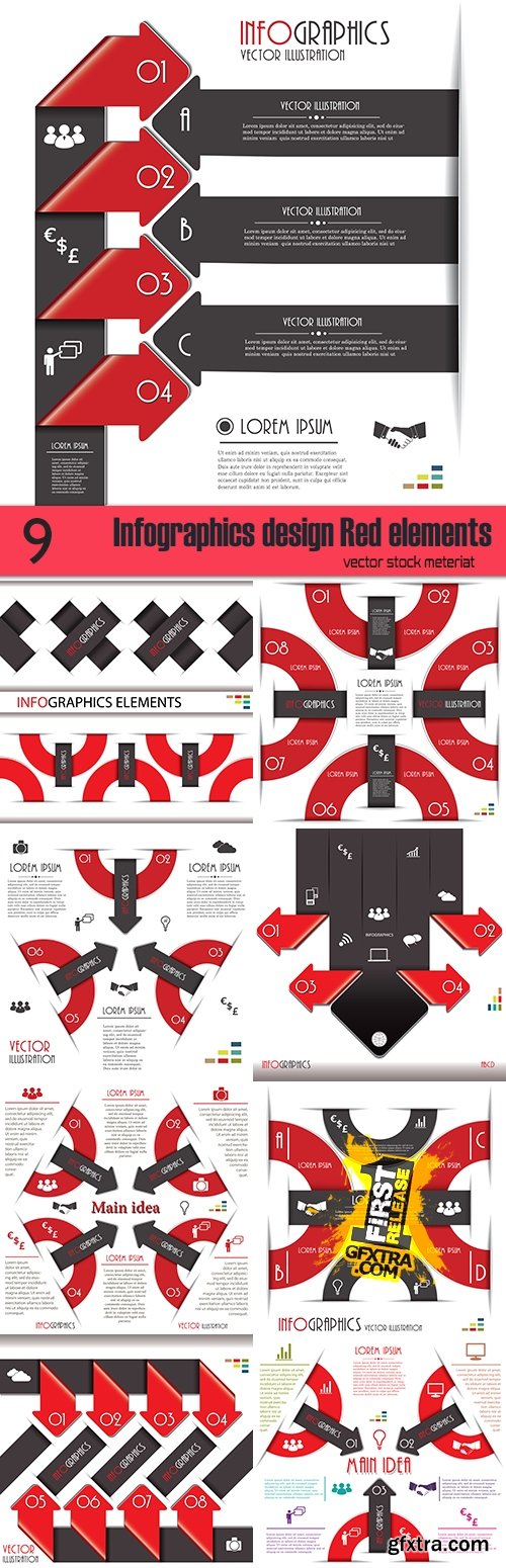Infographics design Red elements