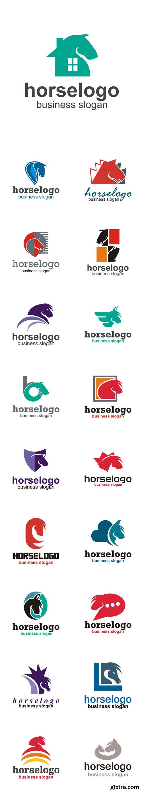 Vector Set - Animals Horse Logos