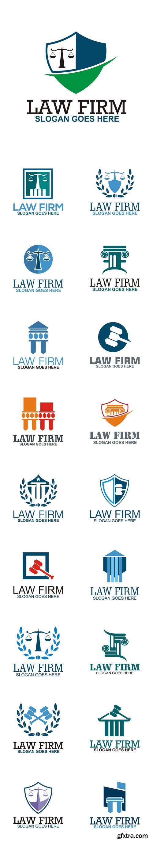 Vector Set - Logo Law Firm Building and Justice Icon