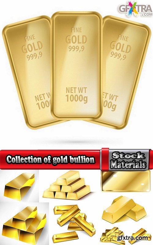 Collection of gold bullion precious metal 25 EPS