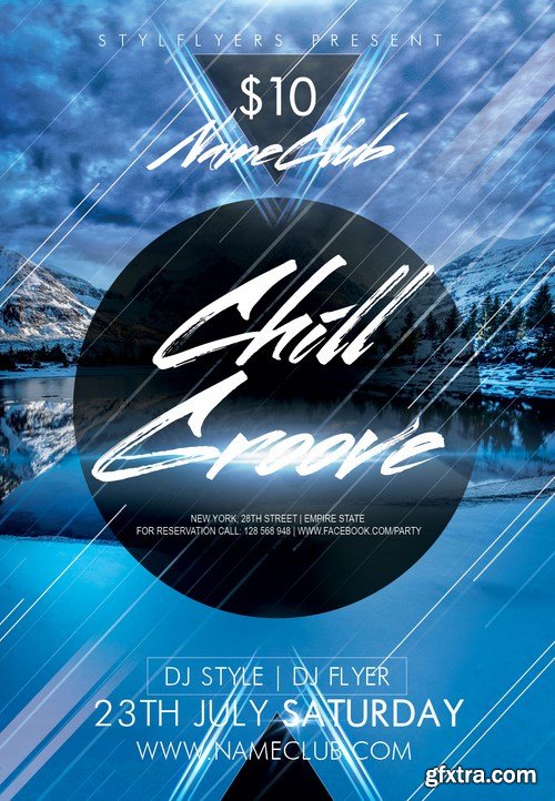 Chill Groove PSD Flyer Template + Facebook Cover