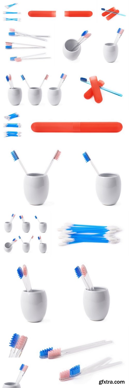 Composition of two toothbrushes