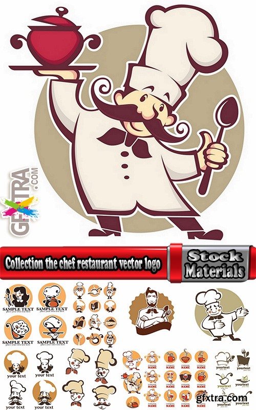 Collection the chef restaurant vector logo illustration of the business campaign 42-25 Eps
