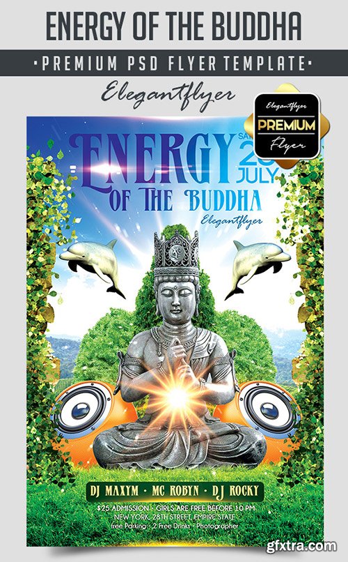 Energy Of The Buddha – Flyer PSD Template + Facebook Cover