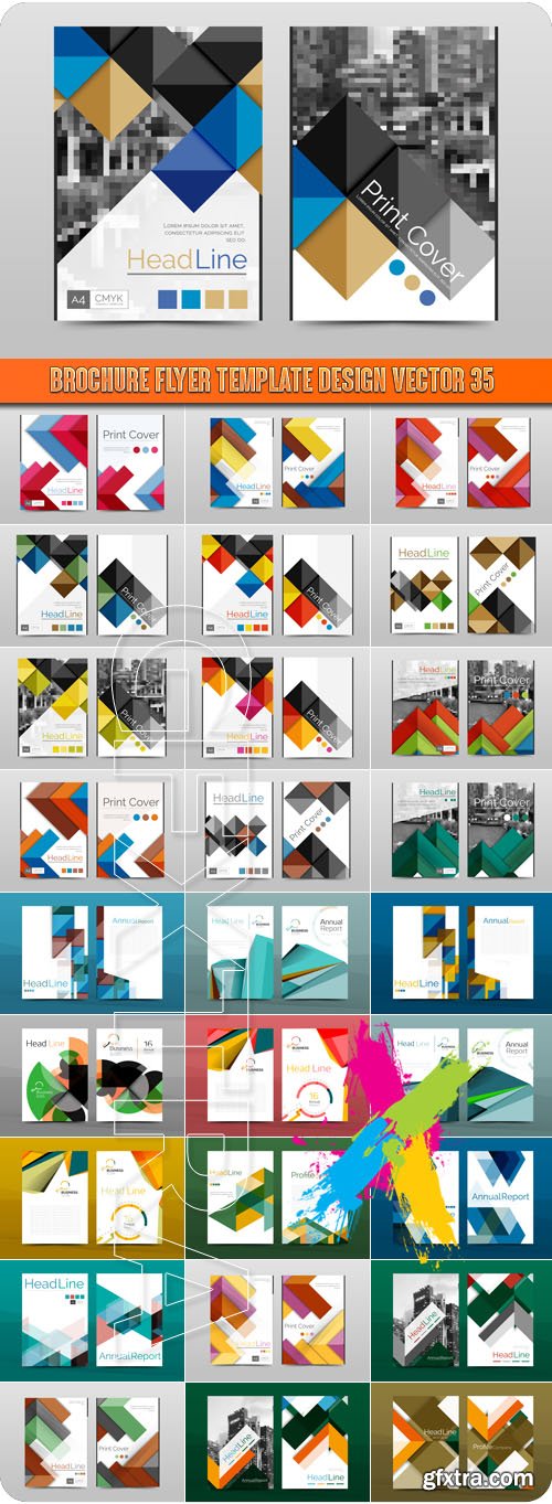 Brochure flyer template design vector 35