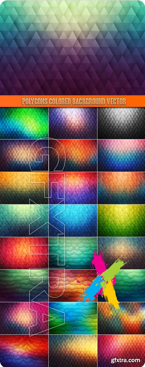 Polygons colored background vector