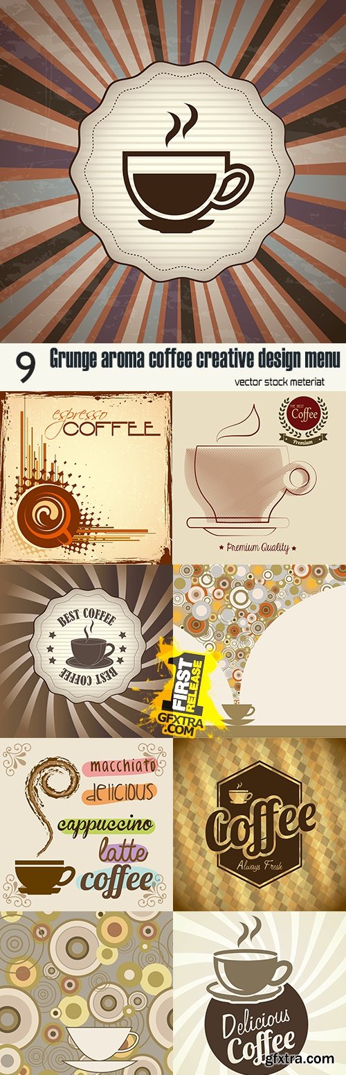 Grunge aroma coffee creative design menu