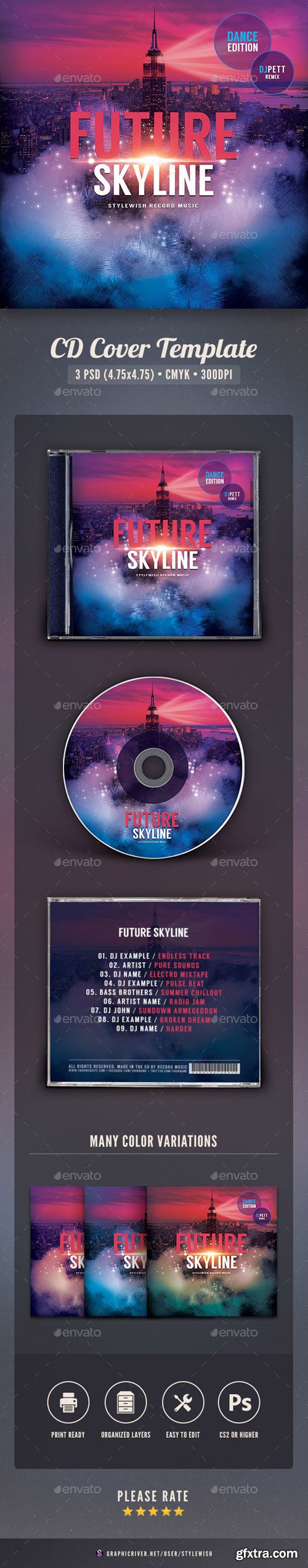 GraphicRiver - Future Skyline CD Cover Artwork - 16438829