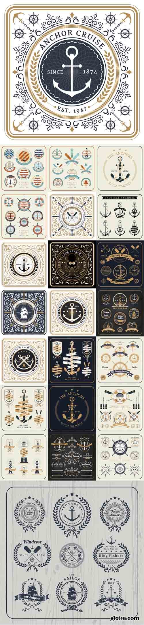 Vector Set - Nautical Cards and Labels