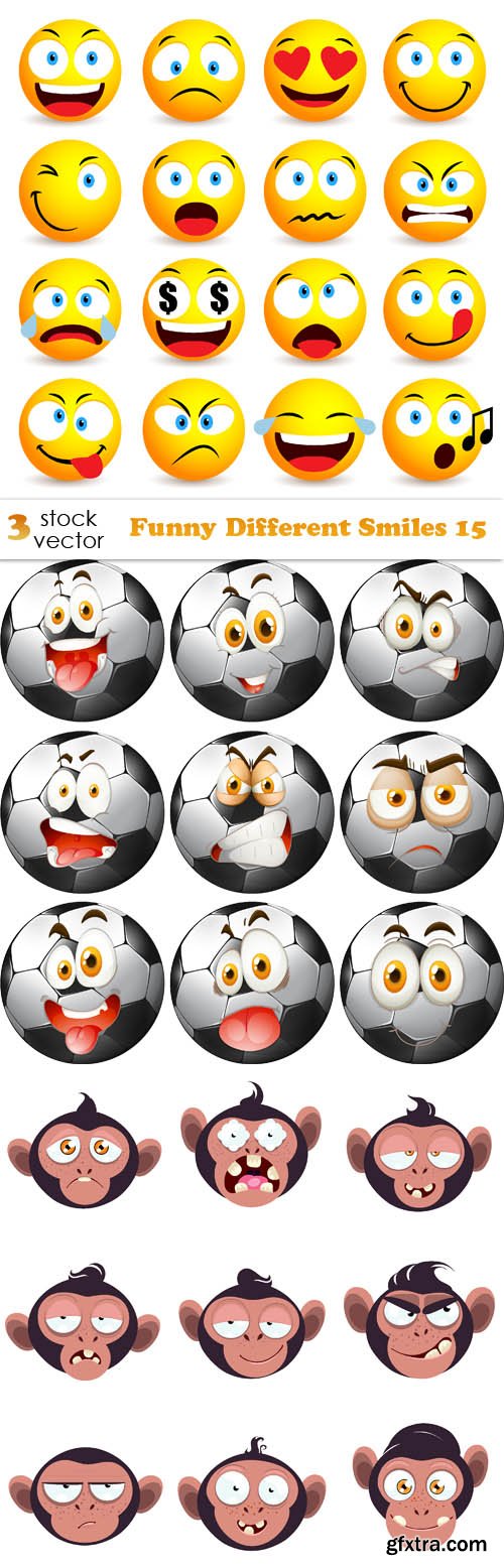 Vectors - Funny Different Smiles 15