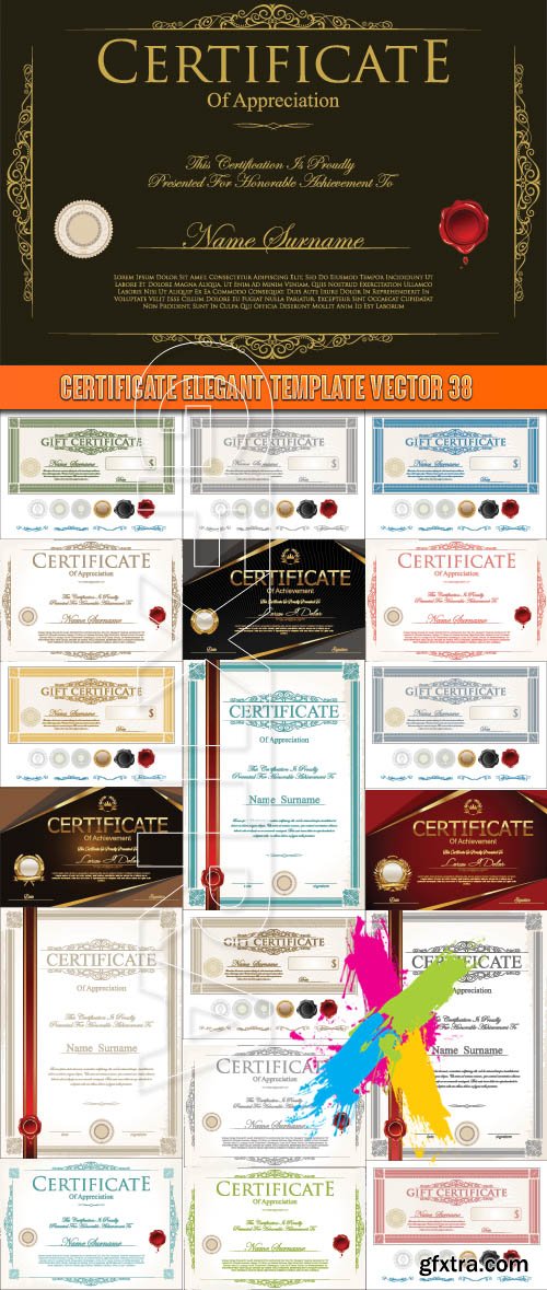 Certificate elegant template vector 38