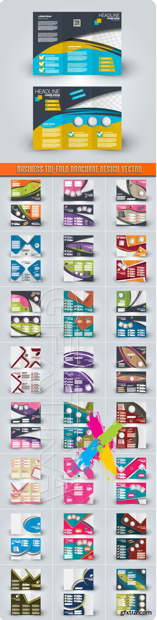 Business Tri-Fold Brochure Design vector