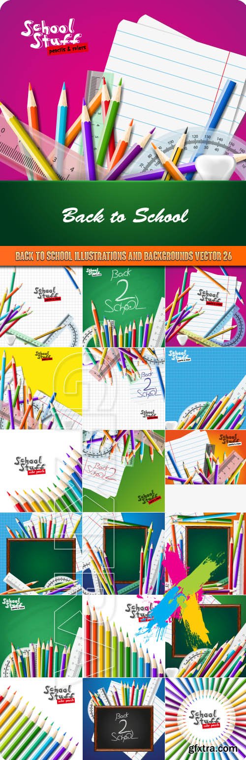 Back to school illustrations and backgrounds vector 26