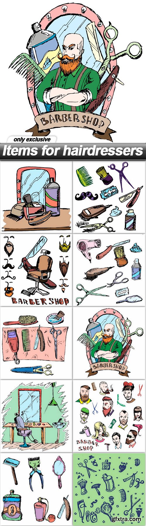 Items for hairdressers - 10 EPS