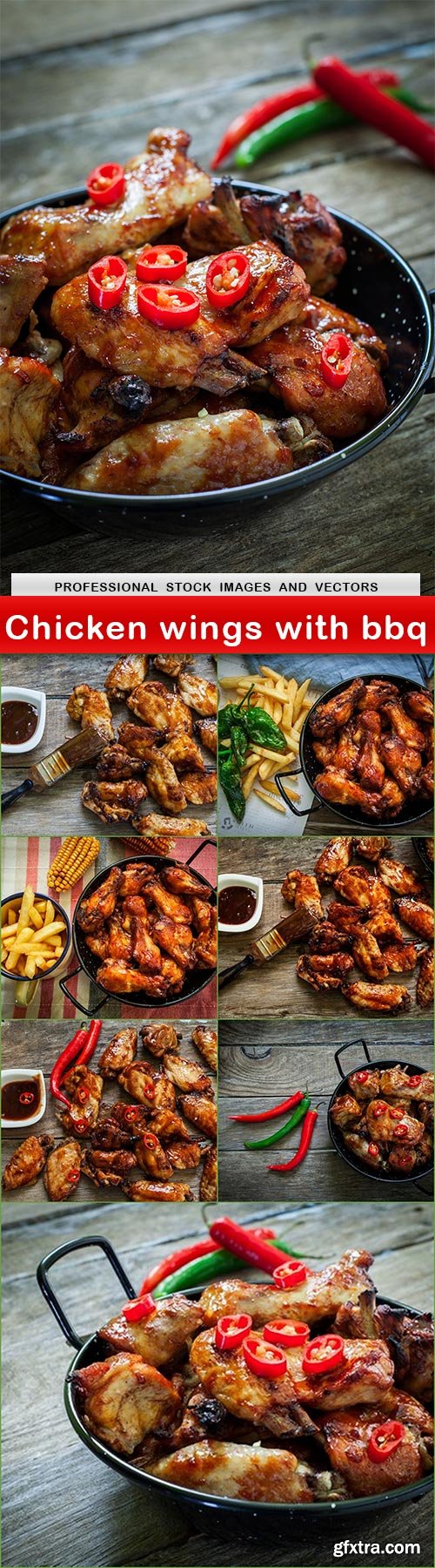 Chicken wings with bbq - 8 UHQ JPEG