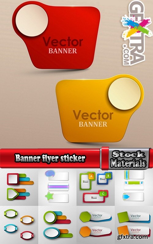 Banner flyer sticker website design element 25 EPS