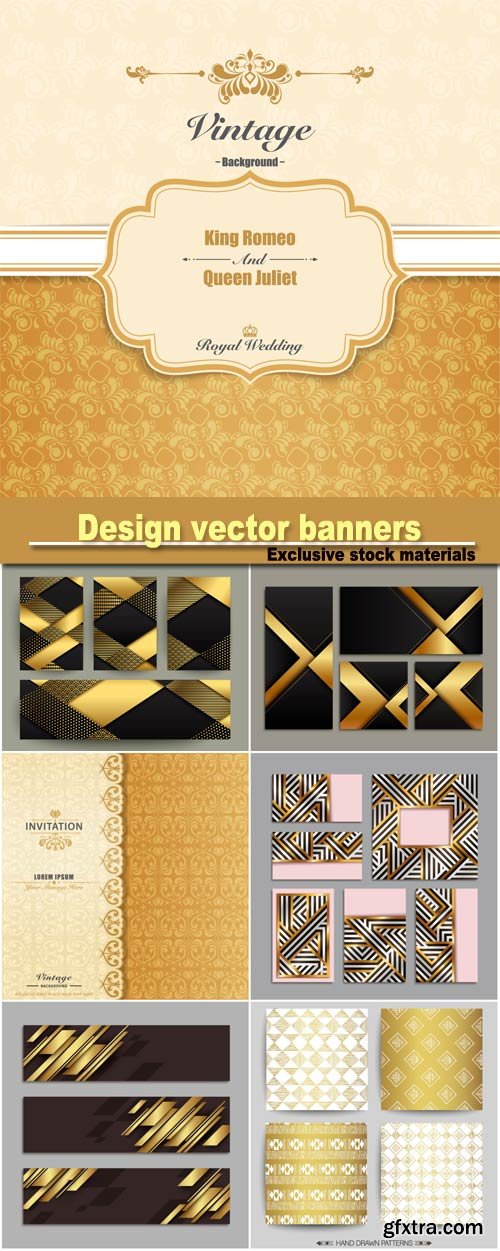 Design vector banners, vintage backgrounds vector