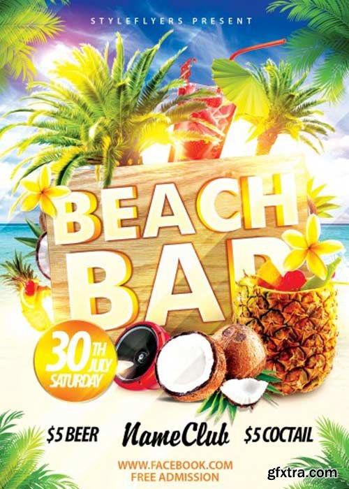 Beach Bar PSD Flyer Template