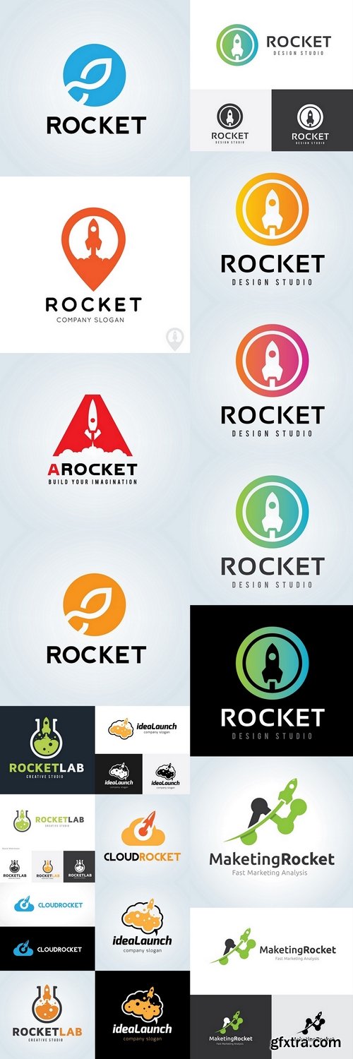 Idea launch logo,Rocket logo template