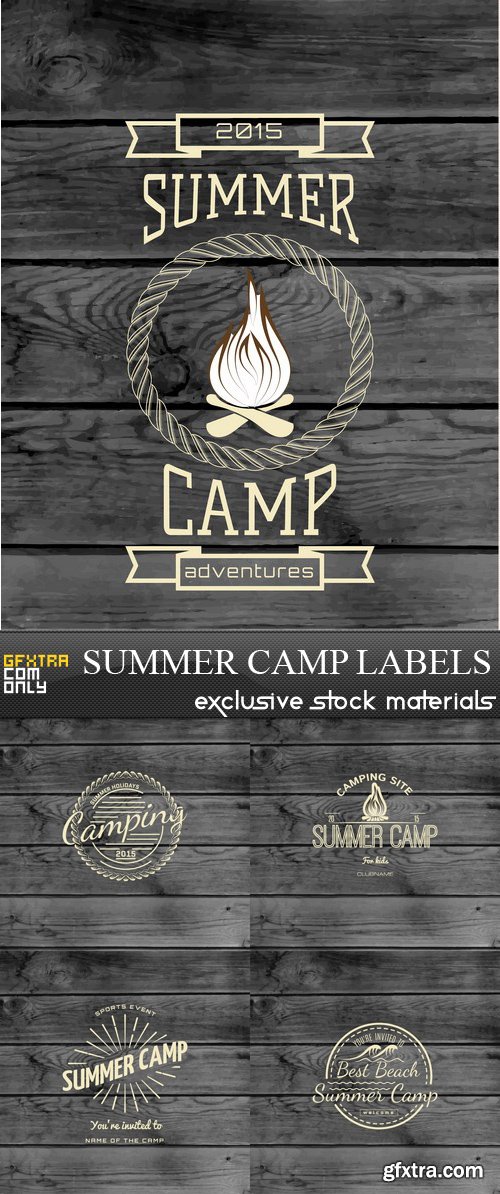 Summer Camp Labels - 5xEPS