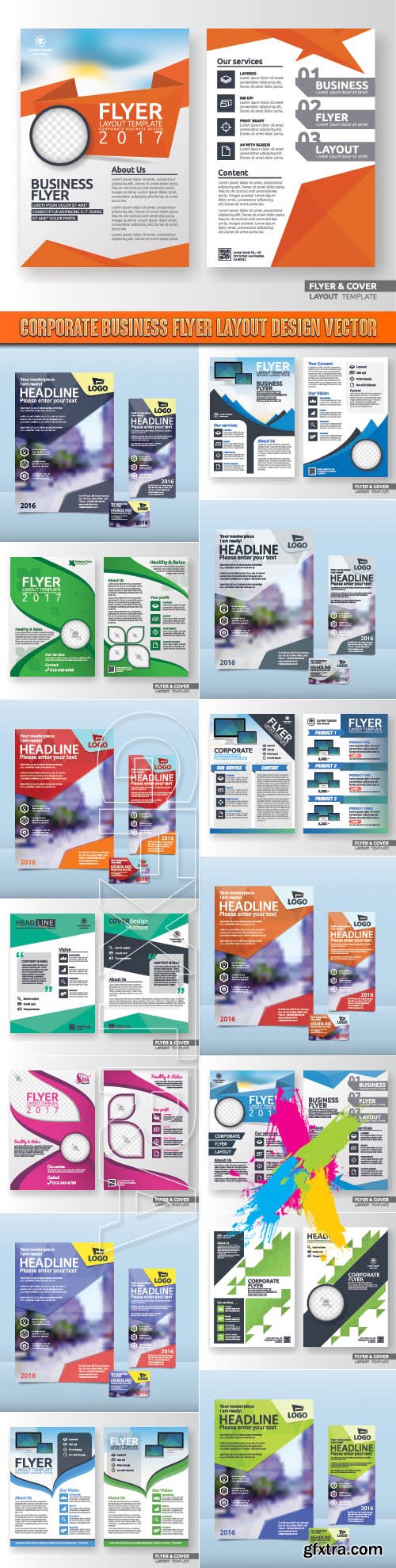 Corporate business flyer layout design vector