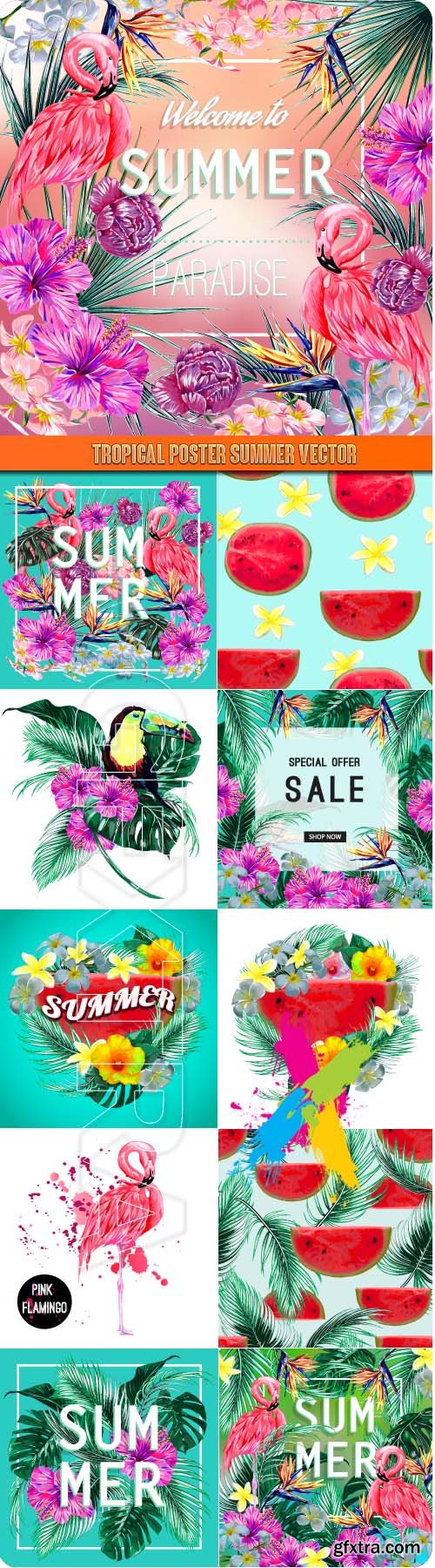 Tropical poster summer vector