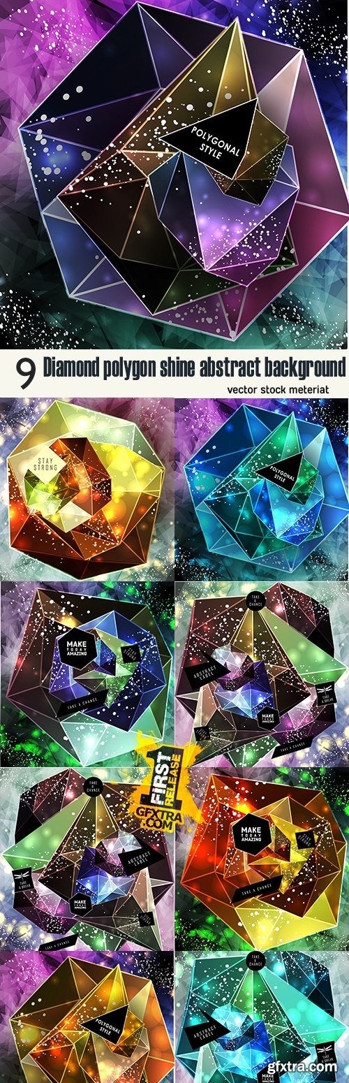 Diamond polygon shine abstract background