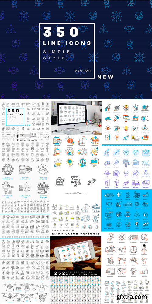 CM 708716 - +350 Line Business Icons Collection